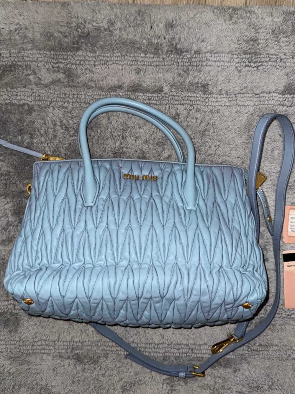 Miu Miu Matelassé Nappa Leather Tote (Original Authenticity Card Included)